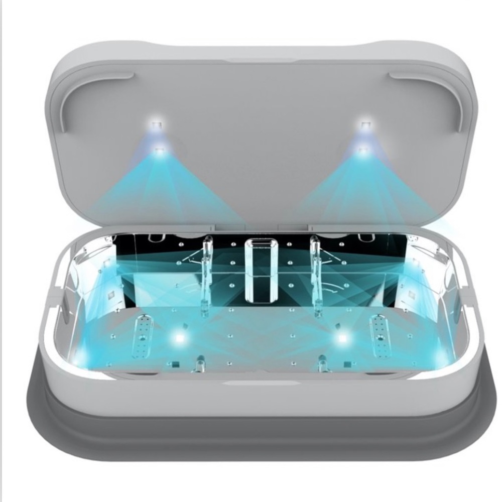 Dual Electronics UV Phone Sanitizer for Car& Home UseWireless Phone Charging Pad